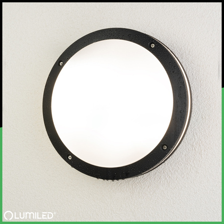 Wandleuchte Außen 2x E27, Garten-Wandleuchte rund LARIS LUMILED