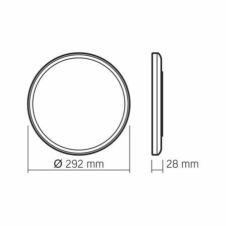 Plafond LED-Deckenleuchte Aufbauleuchte 18W 2000lm 4000K Neutralweiß Videx