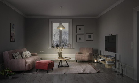 Dekorative Decke Pendelleuchte E27 Überhang Grau Beton Dekor Ledvance