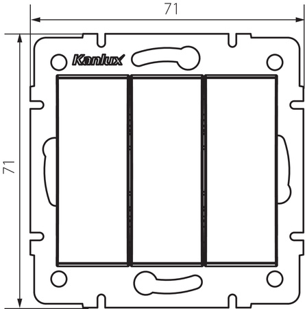 Schalter NO Dreifach 10A Quadratisch Graphit LOGI Kanlux