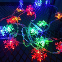 LED Schneeflocken Kette 10xLED 2m RGB Weihnachten LVT