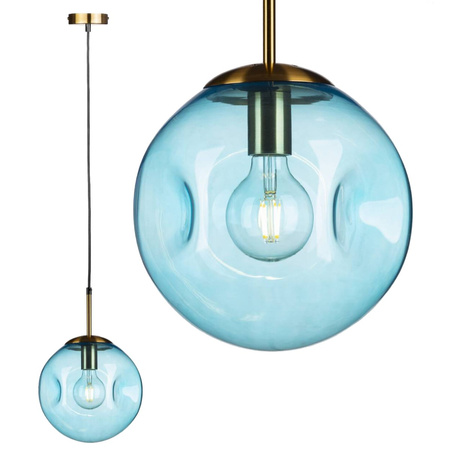 Moderne GLASS BLAU Deckenpendelleuchte für LED E27 Kugel