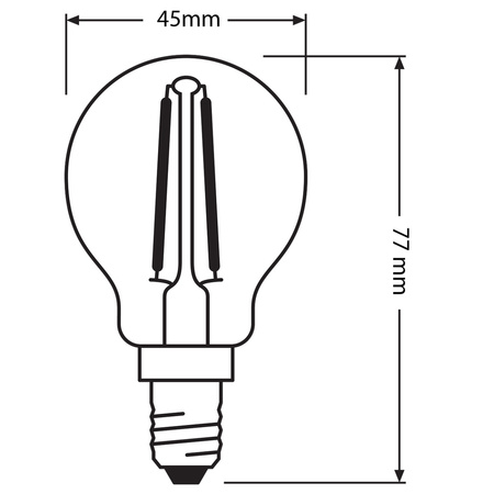 E14 P45 LED Lampe 2,5 W = 25 W, 250 lm, 4000 K, neutral, 300° OSRAM STAR-Filament