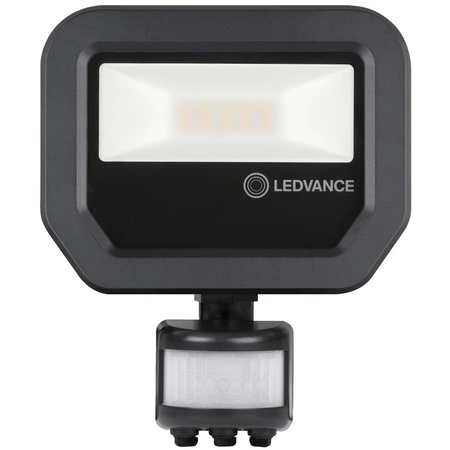 LED-Flutlicht 10W 1100lm 3000K IP65 Schwarz mit Bewegungs- und Dämmerungssensor LEDVANCE Floodlight
