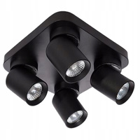 TIMO Decken-/Wandleuchte Wandleuchte Reflektor bewegliche Halogenleuchte 4 xGU10 schwarzes quadratisches LVT
