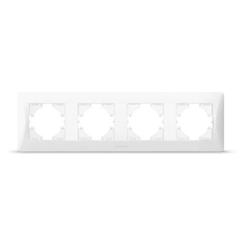 Horizontaler Rahmen für Wandsteckdosen mit vier Steckplätzen weiß BINERA VIDEX