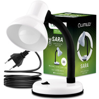 Schreibtischlampe E27, Tischlampe Verstellbar Weiß SARA LUMILED