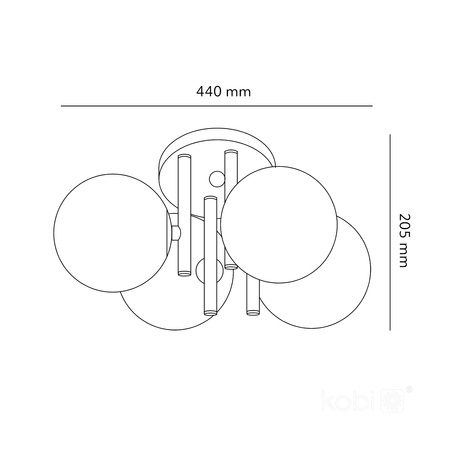 Dekorative Deckenleuchte 4x G9 Grau Elegance Kobi