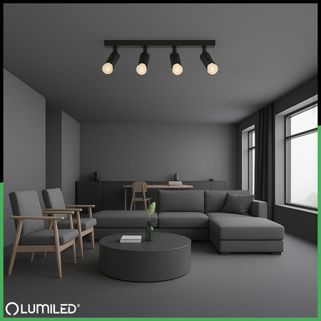 SPOT TUBA Deckenleuchte Reflektor Halogen Leuchte 4x E27 GLASA LUMILED