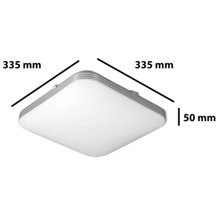 Quadratische LED-Deckenleuchte DOMIN 24W 4000K 33cm IP44