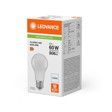 LED Lampen A60 E27 8W = 60W 806lm 4000K Neutralweiß LEDVANCE