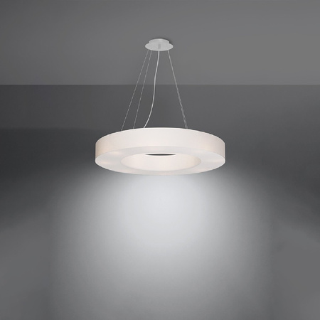 SATURNO SLIM LED-Pendelleuchte 6xE27 Kronleuchter 70cm Weiß SOLLUX