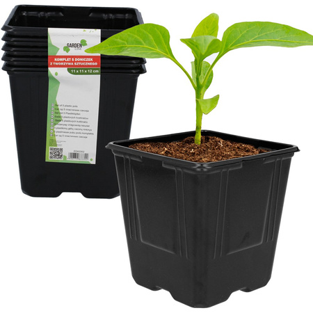 Set mit 5 Produktionstöpfen für Setzlinge Quilten Aussaat von Gemüsesamen 11 x 11 x 12 cm