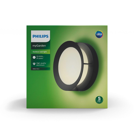 Gartenleuchte LED Wandleuchte ACTEA myGarden 12W 2700K IP44 Deckenleuchte Schwarz PHILIPS