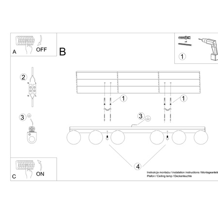 YOLI 6 6xG9 Weiß Modern SOLLUX Deckenleuchte