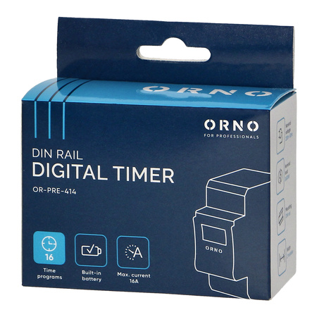 Zeitschaltuhr Ein/Aus Schalter LCD 16 Programme 2 DIN-Module ORNO