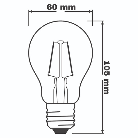 E27 A60 LED Lampe 6,5 W = 60 W, 806 lm, 4000 K, neutral, 300° OSRAM STAR-Filament
