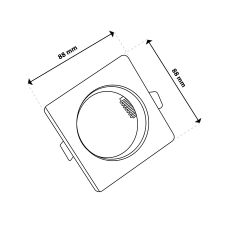 Halogen-Einbauleuchte Bewegliches Quadrat PICTOR Chromblech MR16 GU10 LUMILED