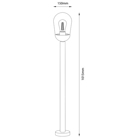 Gartenleuchte E27, Außenstehleuchte Pollerleuchte 100cm Schwarz OVALIS LUMILED