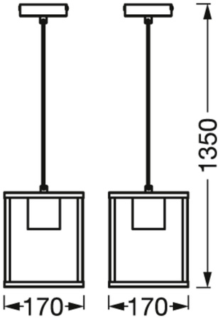 E27 Hängende Decke Lampe Schwarz Dekorative Dekoration Ledvance