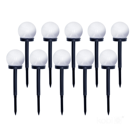 Solar Garten Pole Outdoor Stehend LED 6500K Kalt IP44 Schwarz Kugel Kobi