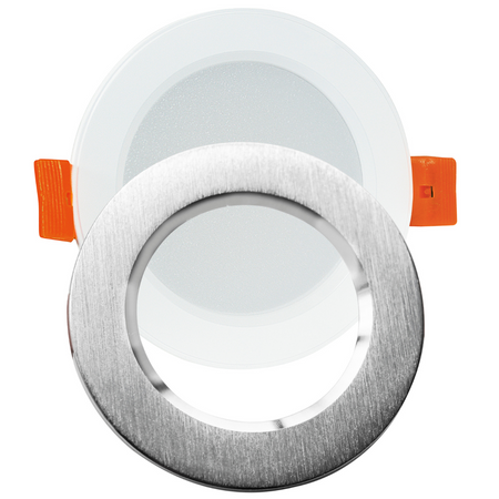 Deckeneinbauleuchte ZOE LED 4.8W 4000K ZOE Round Mesh weiß + Ring silber gebürstet