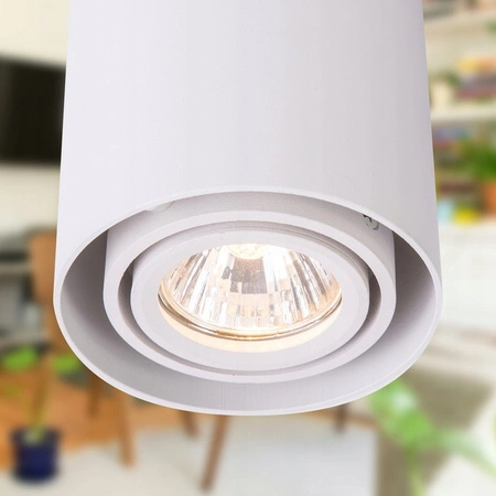 Aufputz Halogen Tuba Reflektor Spot GU10 Rund Beweglich Weiß Geführt