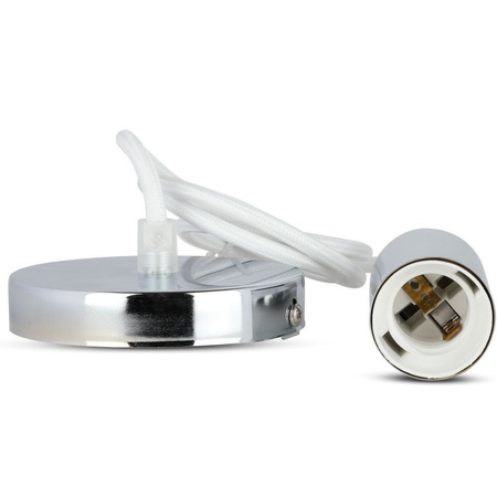 Pendelleuchte E27 Chromschirm mit weißem Kabel VT-7338 V-TAC