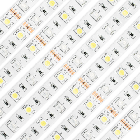 LED-Strip, LED-Streifen 12V 72W 300LED 5050 10mm 5m neutral LUMILED