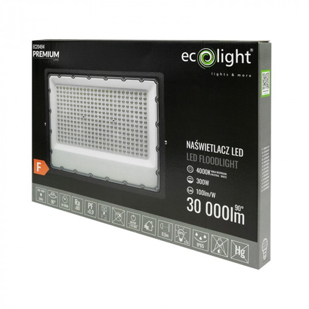 LED-Flutlicht Reflektor 300W 30000lm 4000K Neutral IP65 Premium Line Ecolight