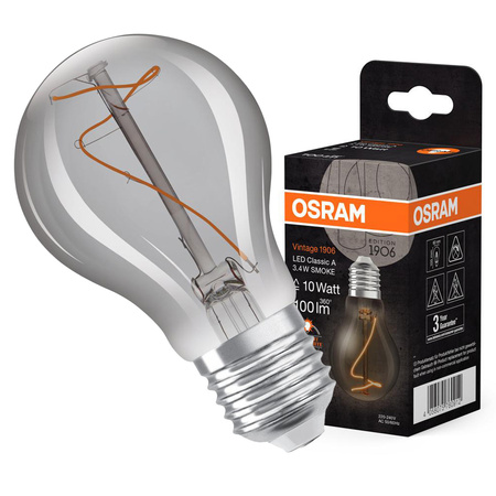 Dekorative Leuchtmittel E27 A60 3,4W = 10W 100lm 1800K Warm 320° Filament dimmbar OSRAM Vintage 1906