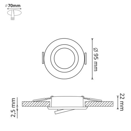 Bewegliche runde Deckenleuchte WEST OPAL Silber GOLDLUX (Polux)
