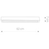 STRAIGHT 9620 Nowodvorski Wandleuchte T8 Fluoreszierend 10W 3000K 62 cm Warm