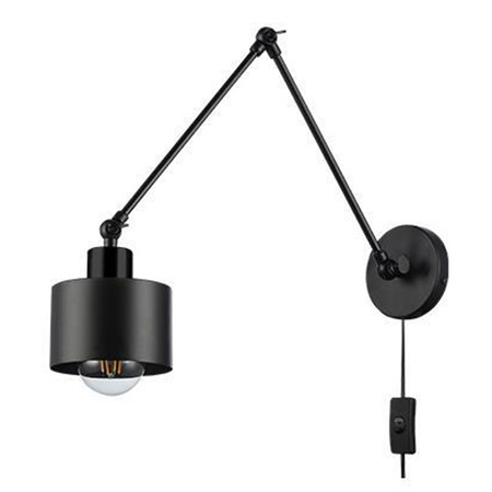Wandsteckdose Aufbaulampe Beweglich E27 Schwarz Elza Masterled