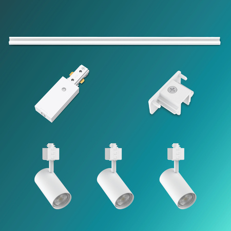 Hängebus-Lichtkit 1m + 3x LED GU10 Einphasig Weiß EasyLink Zilo Philips