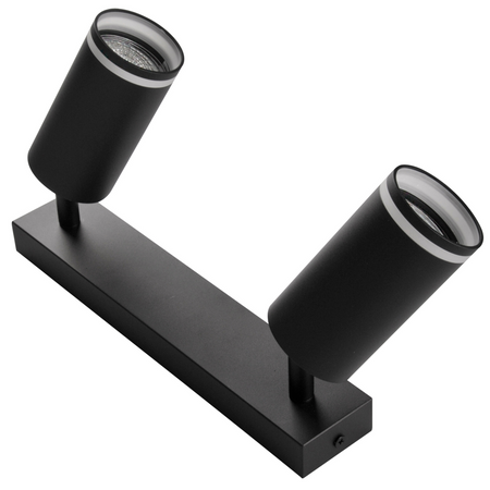 Wand- und Deckenstrahler 2x GU10 Schwarz PARIS Sanico Goldlux