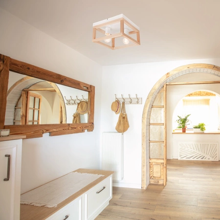 VILLY Deckenleuchte 2xE27 Weiß aus Holz LM - 2.175 Lamkur