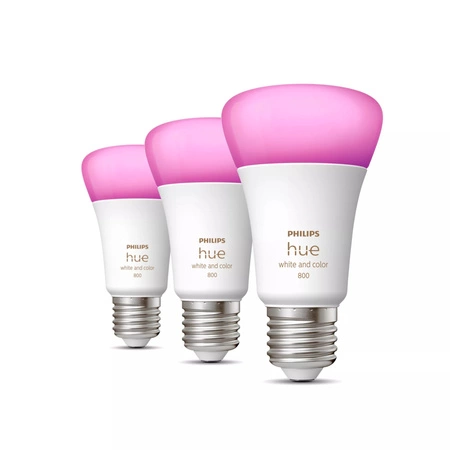 3PAK LED-Glühbirne E27 A60 6,5W CCT RGB PHILIPS HUE Weiß & COLOR Ambiente Bluetooth Zigbee