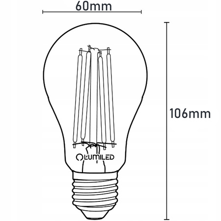 LED Lampen E27, Glühbirne A60 11W = 100W 1521lm 360° 3000K warm Glühfaden LUMILED