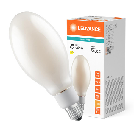 LED Lampen HQL E27 38W = 125W 5400lm 2700K Warmweiß FILAMENT LEDVANCE