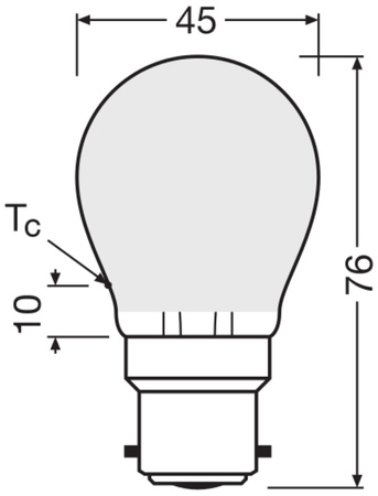 LED-Lampe P45 Ball B22d 4W = 40W 470lm 4000K Neutral 300° Retrofit Glühfaden CLASSIC Osram