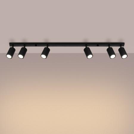 Tuba Spot Decke Reflektor Lampe 6x GU10 Schwarz Carbon Deep Space SL.1585 Sollux