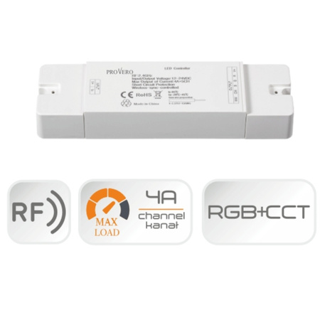 Empfänger-Controller für RGB + CCT-LED-Streifen 5x 4A VOLTA 12V / 24V DC ProVero