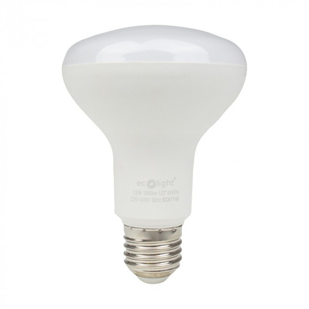 LED-Reflektor-Glühbirne R80 E27 12W 1080lm 6500K Cold Ecolight