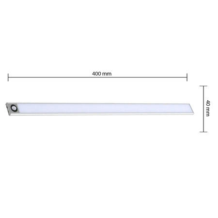 LED-Unterbauleuchte selbstklebende Möbelleiste 2W 4500K 40cm mit Bewegungsmelder silberfarben