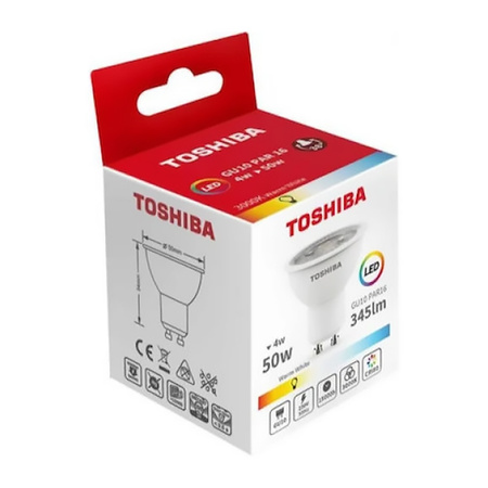 GU10 LED Leuchtmittel 5W = 50W 345lm 4000K Neutral TOSHIBA Spotlight Dimmbar