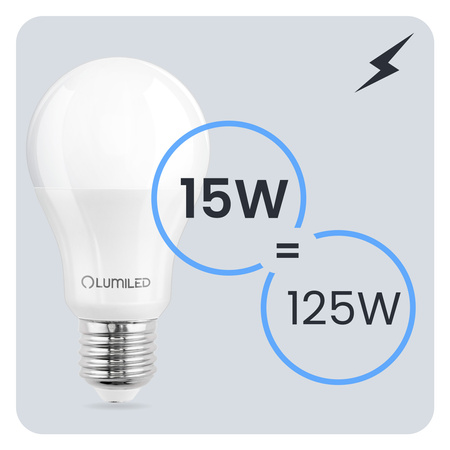 LED Lampen E27, Glühbirne A65 15W = 120W 2000lm 260° 4000K neutral LUMILED