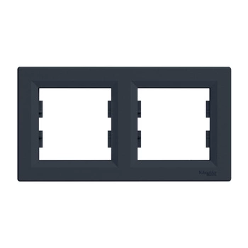 2-fach horizontaler Rahmen für die Doppel-Asphora-Steckdose Anthrazit