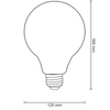 E27 G125 LED Lampen 4W 1900K Warm 320° Filament GOLDLUX (Polux) Volksblau Dekorativ