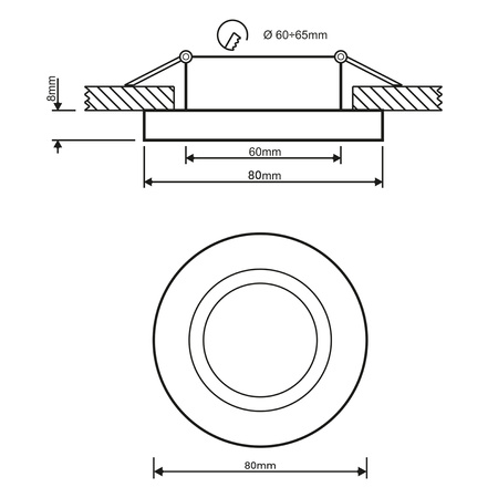 Einbaustrahler GU10, MR16 Einbauspot HALOGEN Runde Fest Satin Blech ARDALI LUMILED